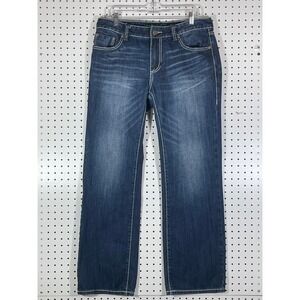 Rock & Roll Cowboy Pistol Straight Jeans Mens 33x32 Dark Wash M1P8555 Denim